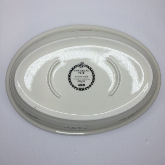 Vintage Spode Christmas Tree Porcelain China Oval Vegetable Baker Dish With Box - Picture 10 of 15